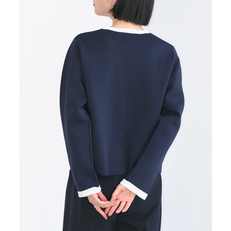 スポンディッシュバイカラーボックスカーディガン | RUIRUE BOUTIQUE | 詳細画像6 