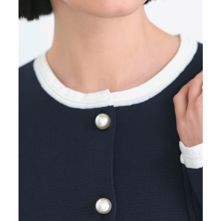スポンディッシュバイカラーボックスカーディガン | RUIRUE BOUTIQUE | 詳細画像9 