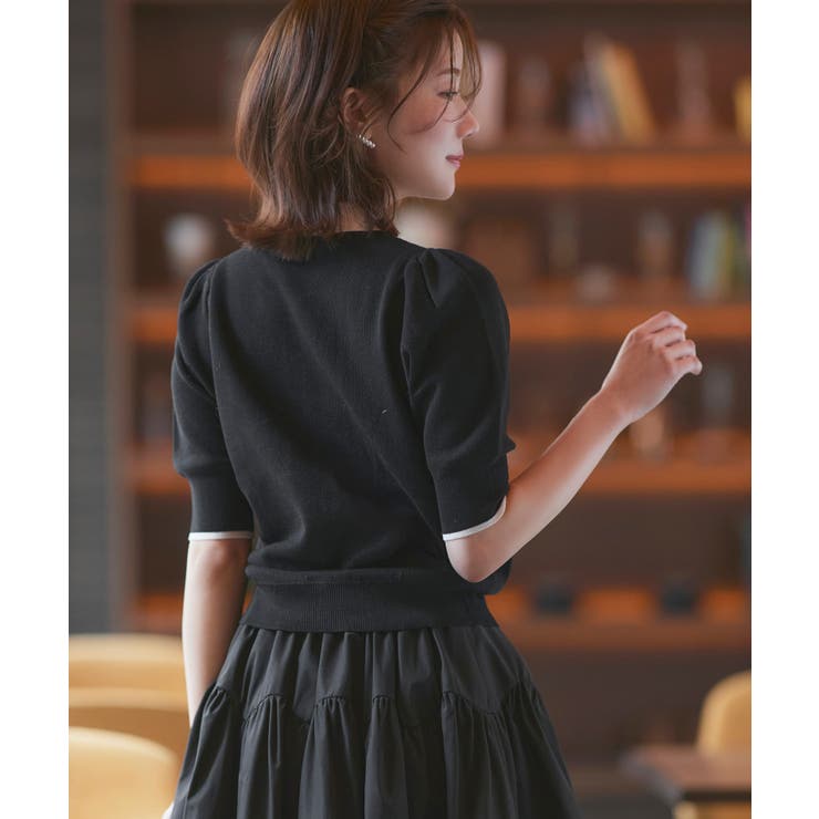 衿つきパフスリーブニットカーデ | RUIRUE BOUTIQUE | 詳細画像19 