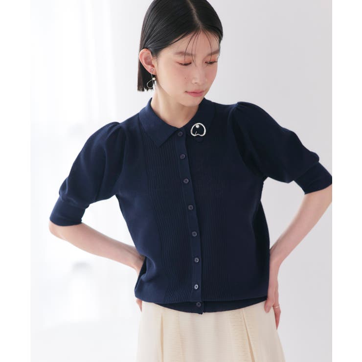 衿つきパフスリーブニットカーデ | RUIRUE BOUTIQUE | 詳細画像21 