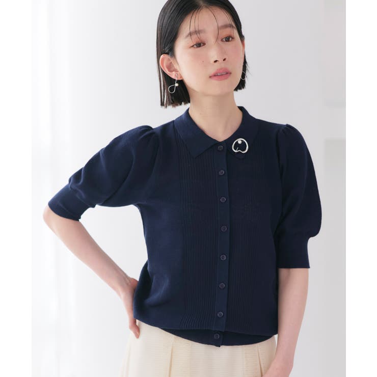 衿つきパフスリーブニットカーデ | RUIRUE BOUTIQUE | 詳細画像25 