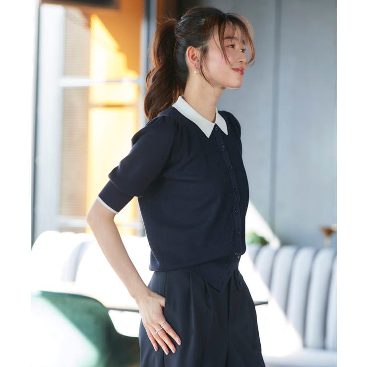 衿つきパフスリーブニットカーデ | RUIRUE BOUTIQUE | 詳細画像4 