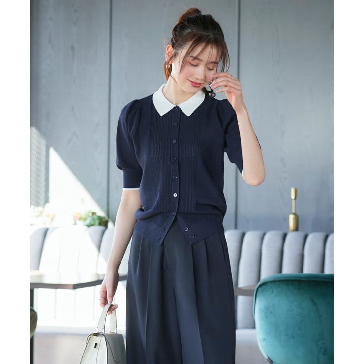 衿つきパフスリーブニットカーデ | RUIRUE BOUTIQUE | 詳細画像6 
