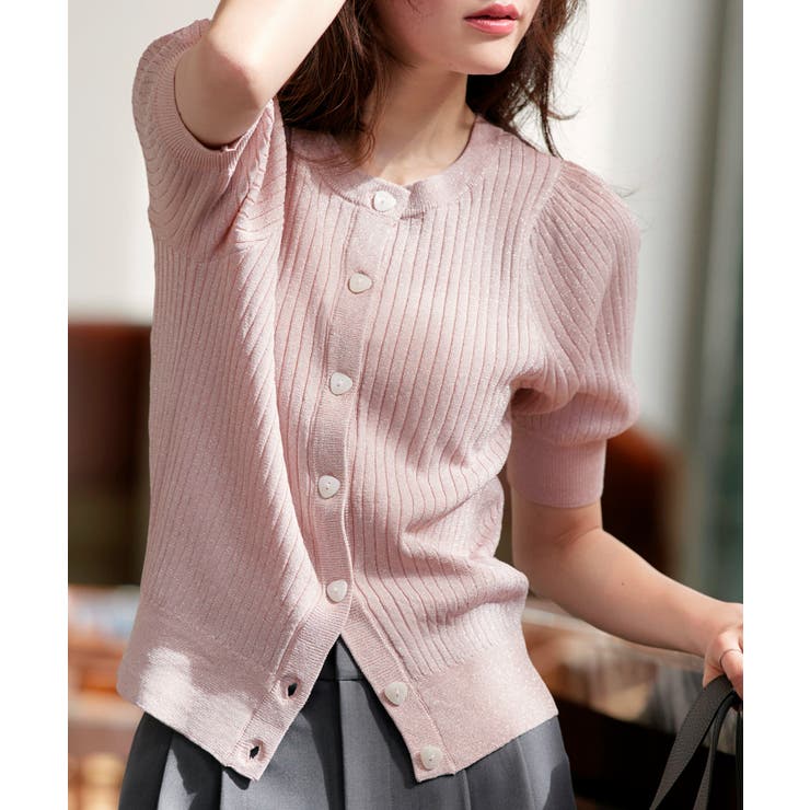 2WAYラメRIBパフカーデ | RUIRUE BOUTIQUE | 詳細画像3 