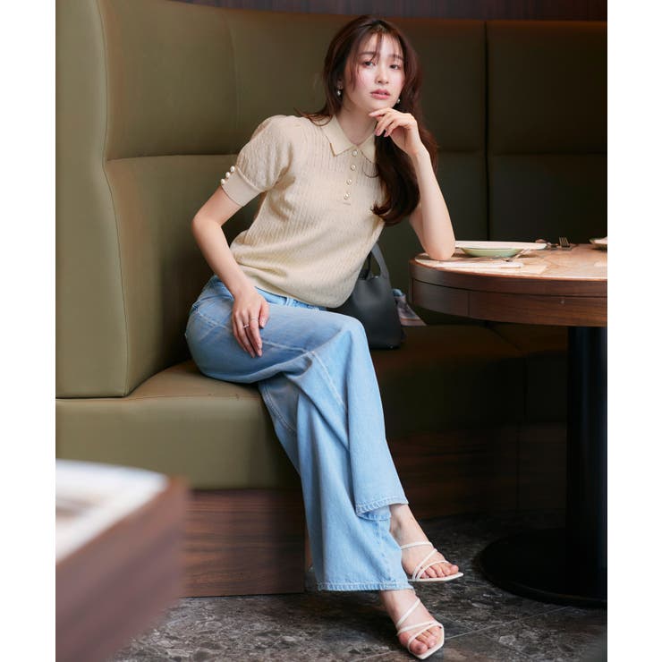 パールボタンヘンリーポロニット | RUIRUE BOUTIQUE | 詳細画像11 