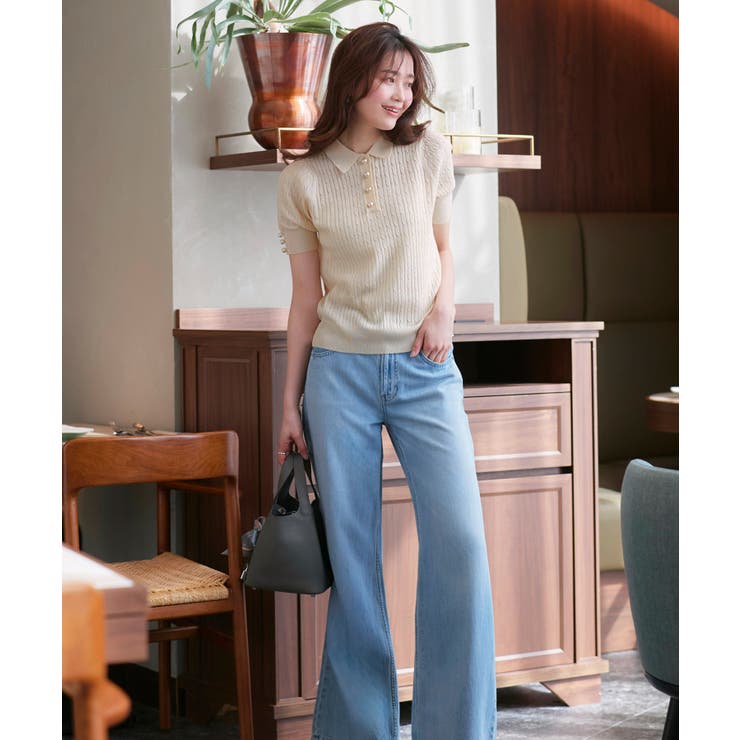 パールボタンヘンリーポロニット | RUIRUE BOUTIQUE | 詳細画像12 