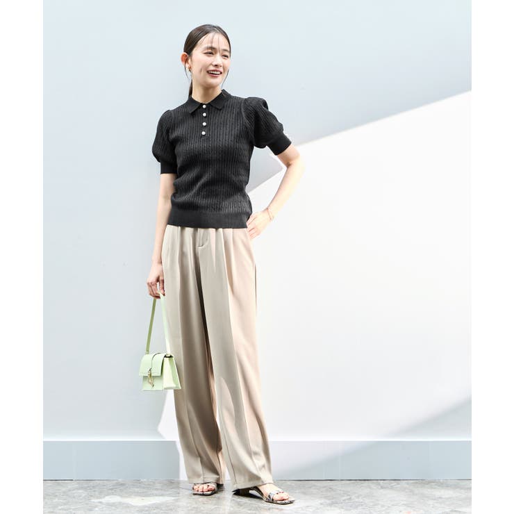 パールボタンヘンリーポロニット | RUIRUE BOUTIQUE | 詳細画像14 
