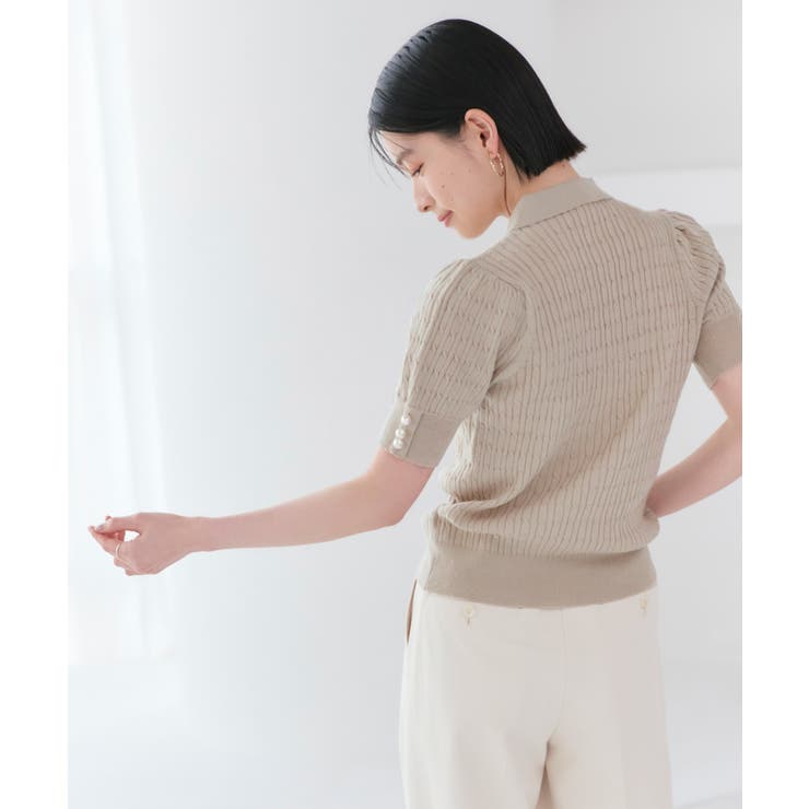パールボタンヘンリーポロニット | RUIRUE BOUTIQUE | 詳細画像19 
