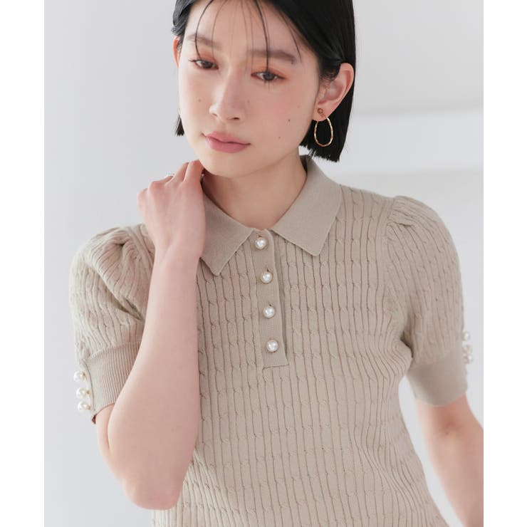 パールボタンヘンリーポロニット | RUIRUE BOUTIQUE | 詳細画像21 