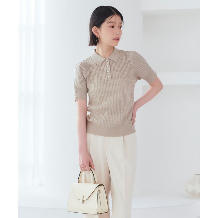 パールボタンヘンリーポロニット | RUIRUE BOUTIQUE | 詳細画像22 