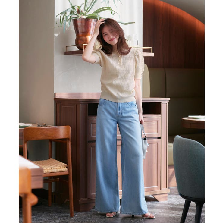 パールボタンヘンリーポロニット | RUIRUE BOUTIQUE | 詳細画像9 