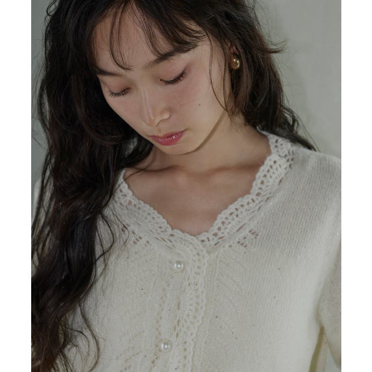 ウールモヘアブレンドレースカーディガン | RUIRUE BOUTIQUE | 詳細画像5 