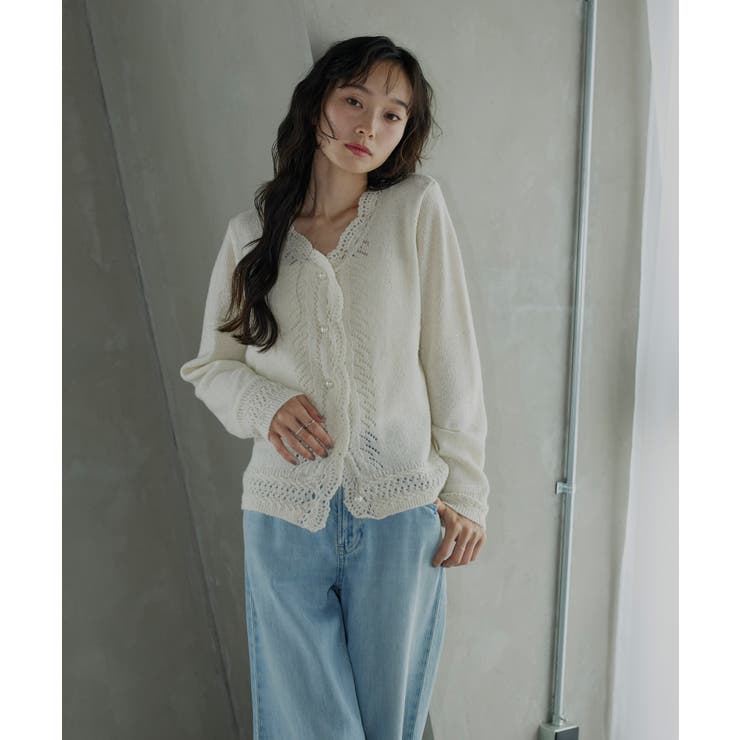 ウールモヘアブレンドレースカーディガン | RUIRUE BOUTIQUE | 詳細画像6 