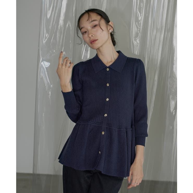衿つきペプラムRIBニット | RUIRUE BOUTIQUE | 詳細画像12 