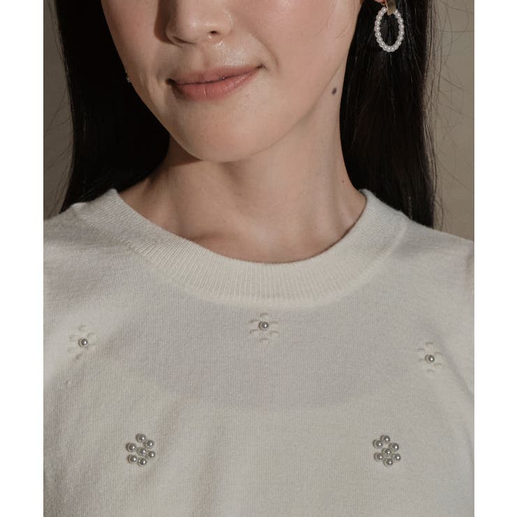 フラワーパール＆刺繍デザインパフニット | RUIRUE BOUTIQUE | 詳細画像22 