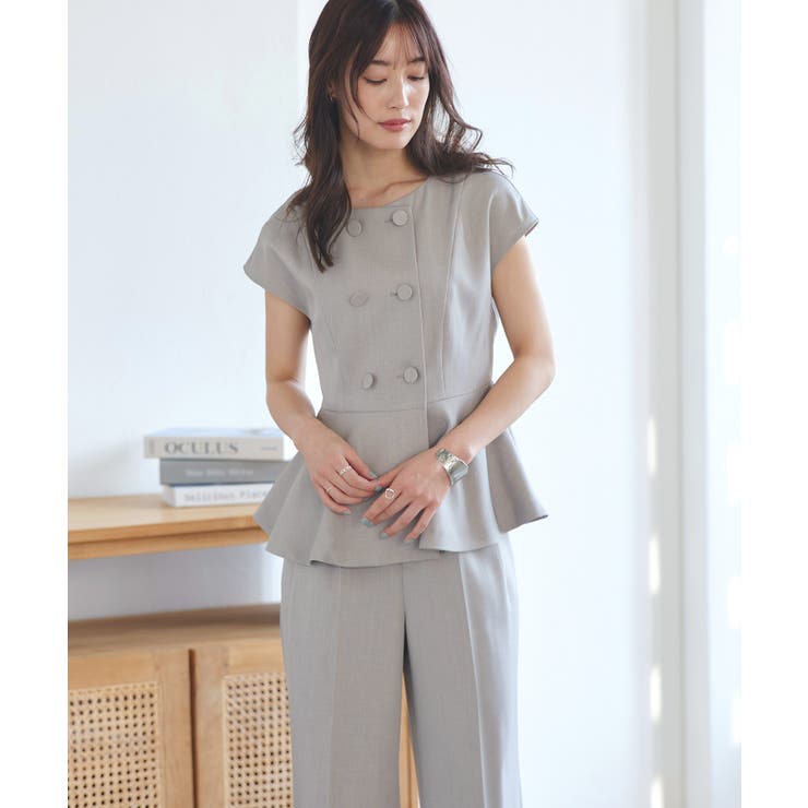 ライトグレー(PGY) | 【洗える】フレンチシック パンツセットアップ | RUIRUE BOUTIQUE