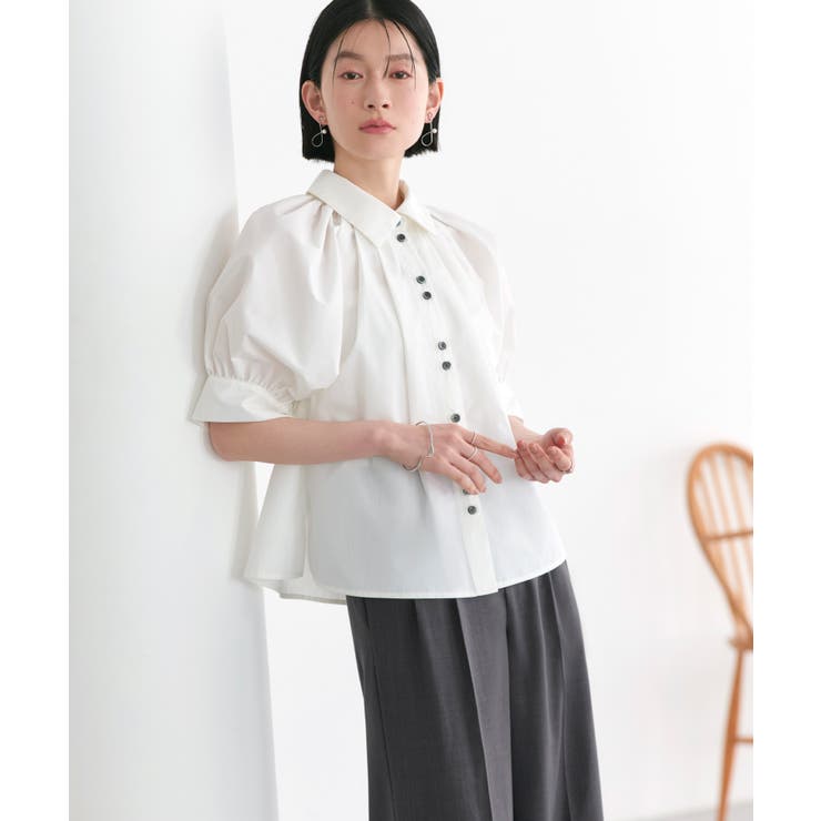 【洗える/2set】タックギャザーシャツ/綺麗シルエット・ワイドパンツ | RUIRUE BOUTIQUE | 詳細画像11 