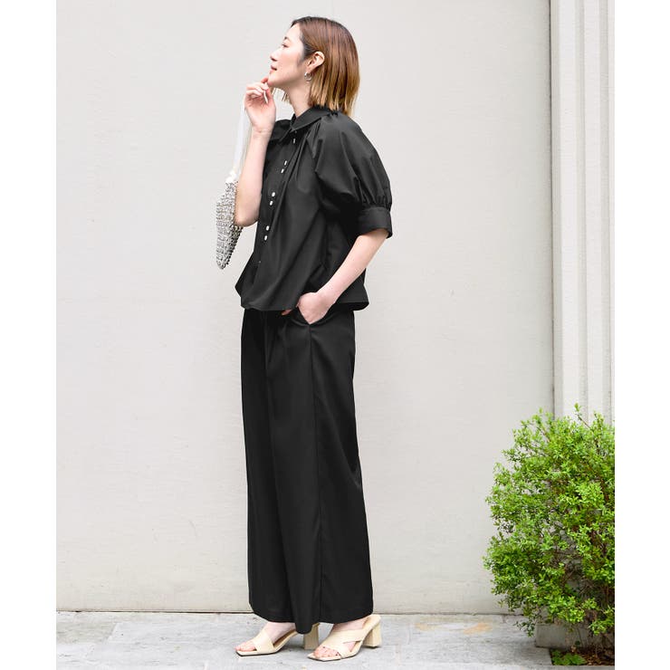 【洗える/2set】タックギャザーシャツ/綺麗シルエット・ワイドパンツ | RUIRUE BOUTIQUE | 詳細画像26 