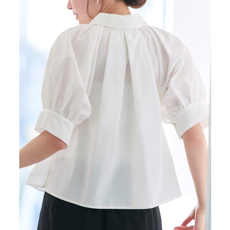 【洗える/2set】タックギャザーシャツ/綺麗シルエット・ワイドパンツ | RUIRUE BOUTIQUE | 詳細画像5 