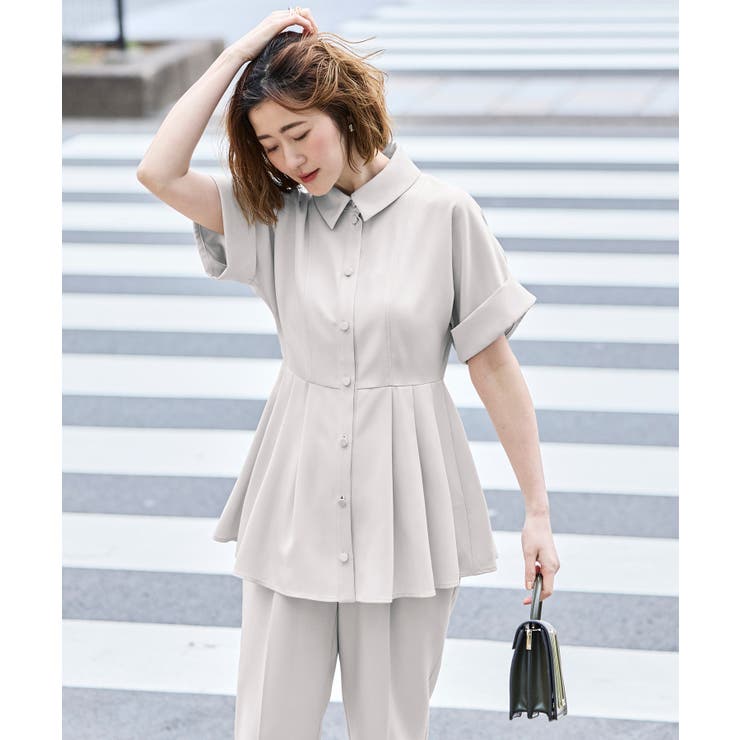 【洗える/2set】ドルマンペプラムシャツ/綺麗シルエット・テーパードパンツ | RUIRUE BOUTIQUE | 詳細画像14 