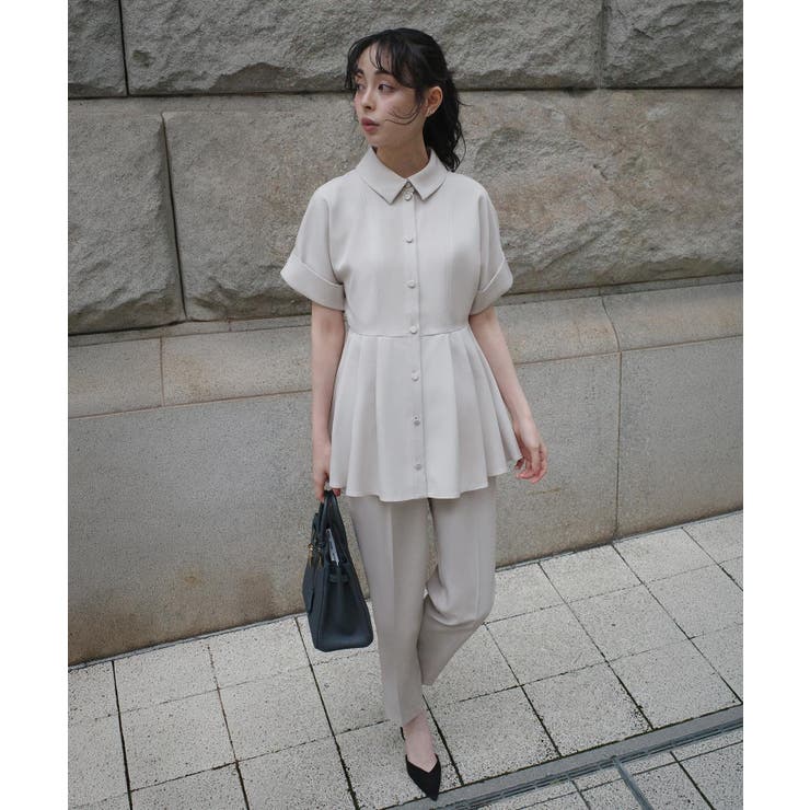 【洗える/2set】ドルマンペプラムシャツ/綺麗シルエット・テーパードパンツ | RUIRUE BOUTIQUE | 詳細画像20 