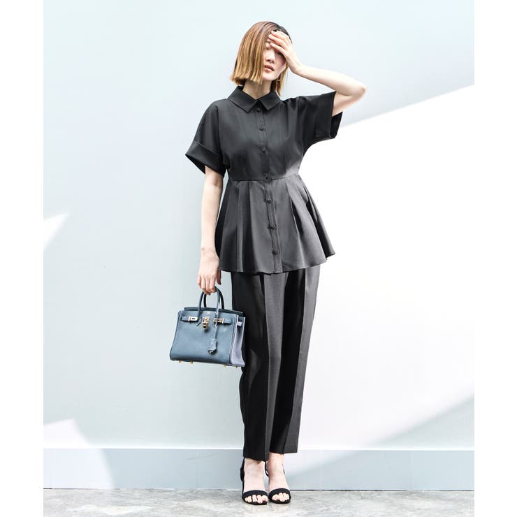 【洗える/2set】ドルマンペプラムシャツ/綺麗シルエット・テーパードパンツ | RUIRUE BOUTIQUE | 詳細画像23 