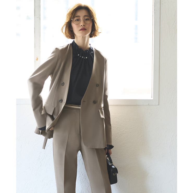 バッククロスケープダブルブレストジャケット＆ストレートパンツスーツ | RUIRUE BOUTIQUE | 詳細画像10 