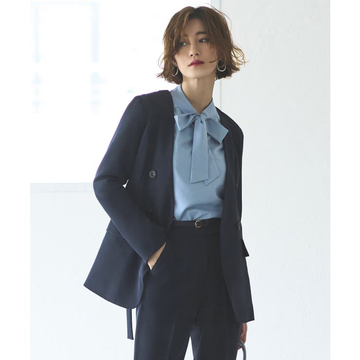 バッククロスケープダブルブレストジャケット＆ストレートパンツスーツ | RUIRUE BOUTIQUE | 詳細画像15 