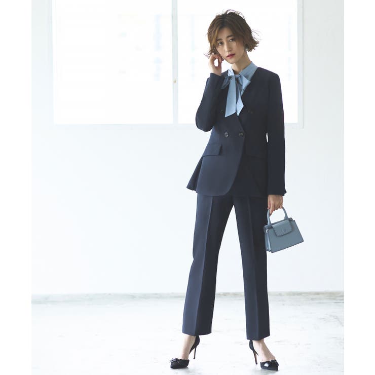 バッククロスケープダブルブレストジャケット＆ストレートパンツスーツ | RUIRUE BOUTIQUE | 詳細画像17 