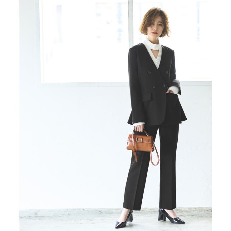 バッククロスケープダブルブレストジャケット＆ストレートパンツスーツ | RUIRUE BOUTIQUE | 詳細画像5 
