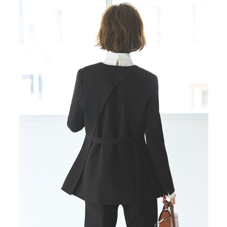 バッククロスケープダブルブレストジャケット＆ストレートパンツスーツ | RUIRUE BOUTIQUE | 詳細画像6 