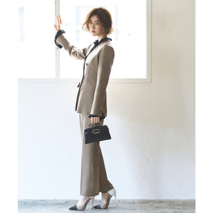 バッククロスケープダブルブレストジャケット＆ストレートパンツスーツ | RUIRUE BOUTIQUE | 詳細画像9 