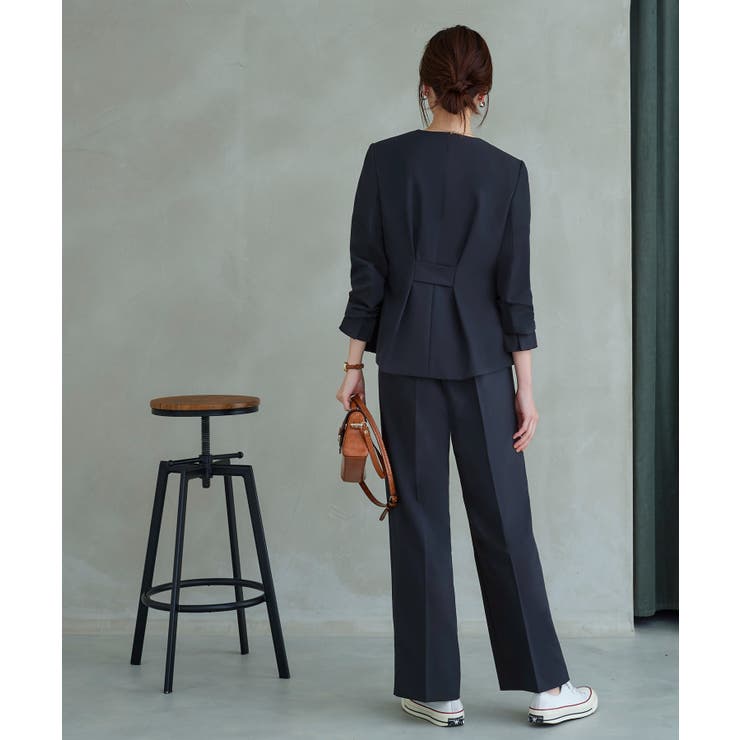 タックペプラムノーカラージャケット＆ワンタックパンツスーツ | RUIRUE BOUTIQUE | 詳細画像10 