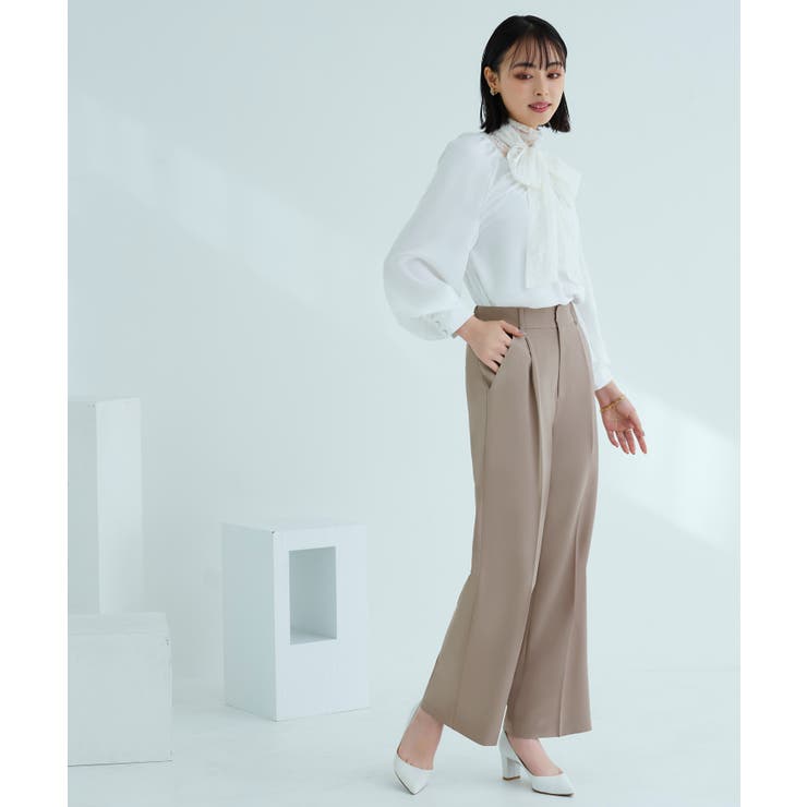 タックペプラムノーカラージャケット＆ワンタックパンツスーツ | RUIRUE BOUTIQUE | 詳細画像6 