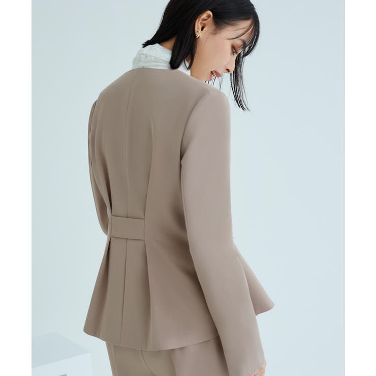 タックペプラムノーカラージャケット＆ワンタックパンツスーツ | RUIRUE BOUTIQUE | 詳細画像7 