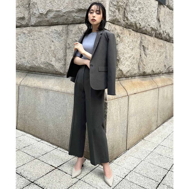 Bセット/ダークグレー(3DGY) | 選べる4タイプ洗えるベーシックビジネススーツパンツセット | RUIRUE BOUTIQUE