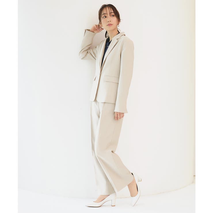 Bセット/ライトグレージュ(3WH) | 選べる4タイプ洗えるベーシックビジネススーツパンツセット | RUIRUE BOUTIQUE