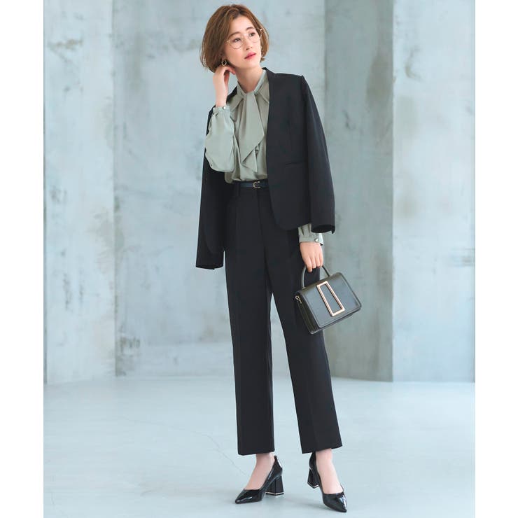 Dセット/ブラック(4BL) | 選べる4タイプ洗えるベーシックビジネススーツパンツセット | RUIRUE BOUTIQUE