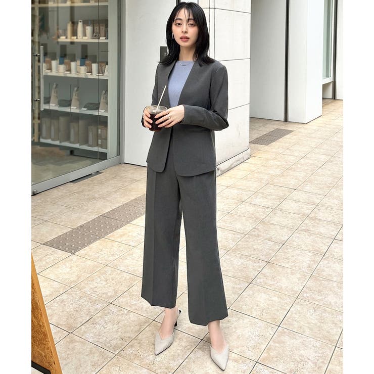Dセット/ダークグレー(4DGY) | 選べる4タイプ洗えるベーシックビジネススーツパンツセット | RUIRUE BOUTIQUE