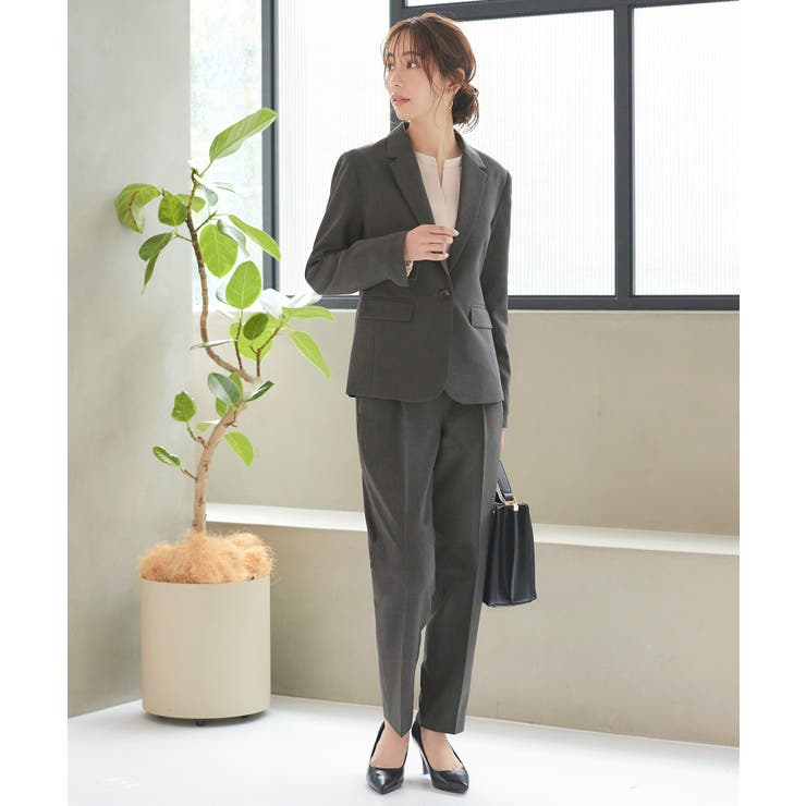 Aセット/ダークグレー(DGY) | 選べる4タイプ洗えるベーシックビジネススーツパンツセット | RUIRUE BOUTIQUE