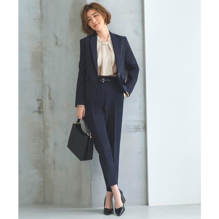 Aセット/ダークネイビー(NE) | 選べる4タイプ洗えるベーシックビジネススーツパンツセット | RUIRUE BOUTIQUE