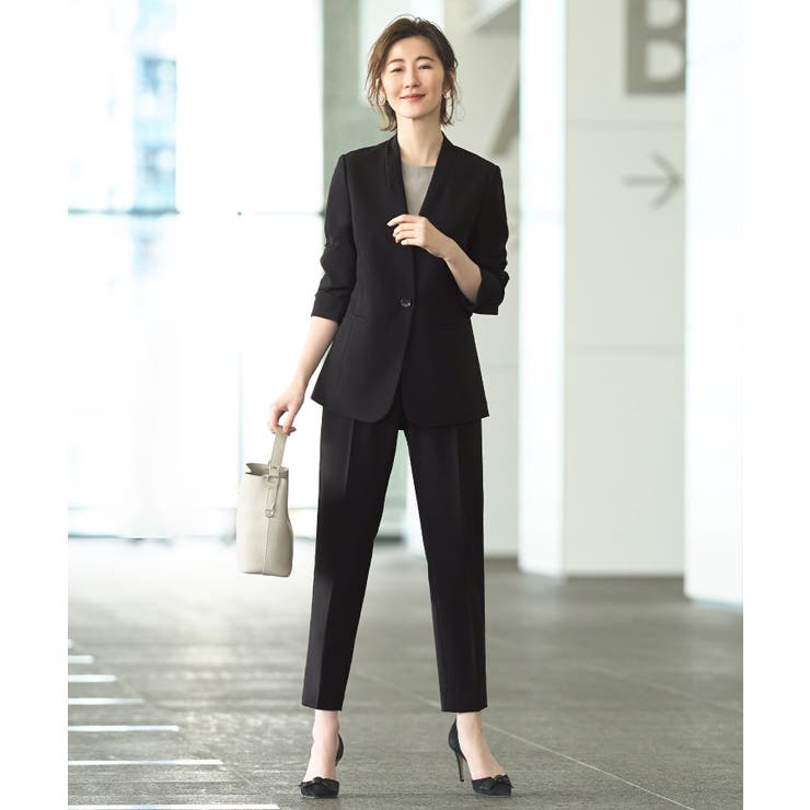 Dセット/ブラック(2BL) | 選べる6タイプ洗えるスタイリッシュビジネススーツパンツセット | RUIRUE BOUTIQUE