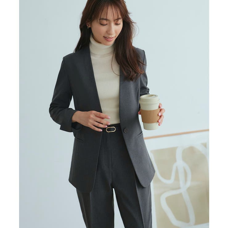 Dセット/ダークグレー(2DGY) | 選べる6タイプ洗えるスタイリッシュビジネススーツパンツセット | RUIRUE BOUTIQUE