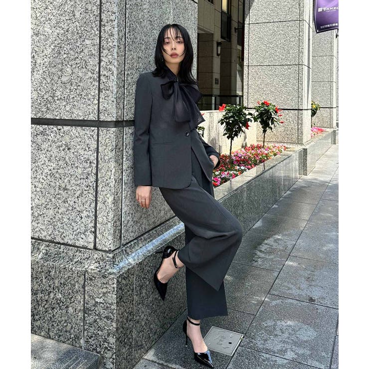 Eセット/ダークグレー(4DGY) | 選べる6タイプ洗えるスタイリッシュビジネススーツパンツセット | RUIRUE BOUTIQUE