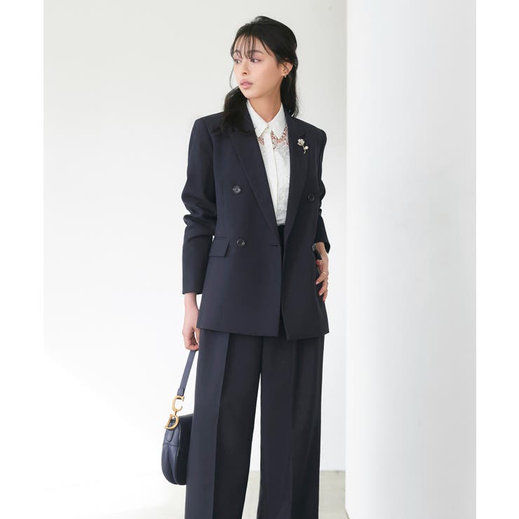 洗えるマニッシュスーツワイドパンツセット | RUIRUE BOUTIQUE | 詳細画像25 