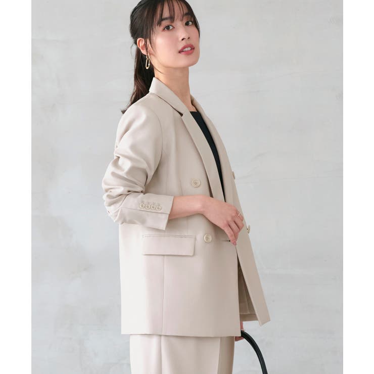 洗えるマニッシュスーツワイドパンツセット | RUIRUE BOUTIQUE | 詳細画像9 