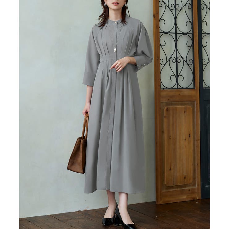 ウエストタック・バンドカラーロングワンピース | RUIRUE BOUTIQUE | 詳細画像13 