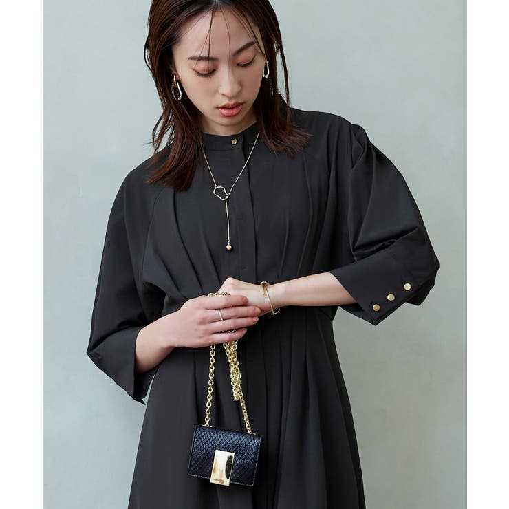 ウエストタック・バンドカラーロングワンピース | RUIRUE BOUTIQUE | 詳細画像15 