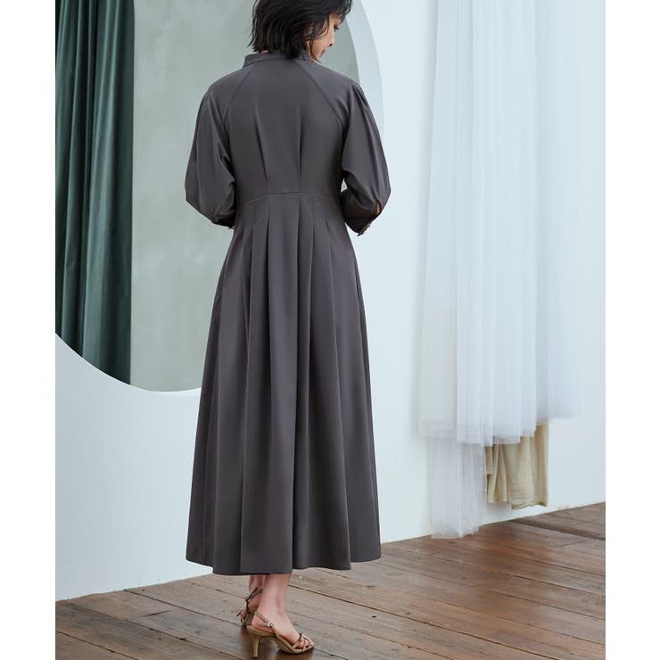 ウエストタック・バンドカラーロングワンピース | RUIRUE BOUTIQUE | 詳細画像2 