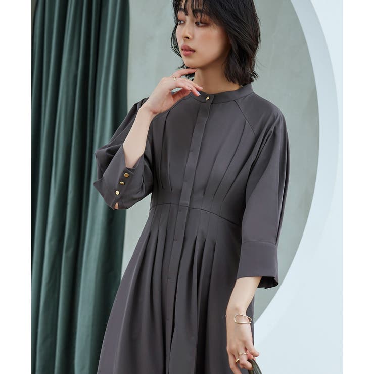 ウエストタック・バンドカラーロングワンピース | RUIRUE BOUTIQUE | 詳細画像3 